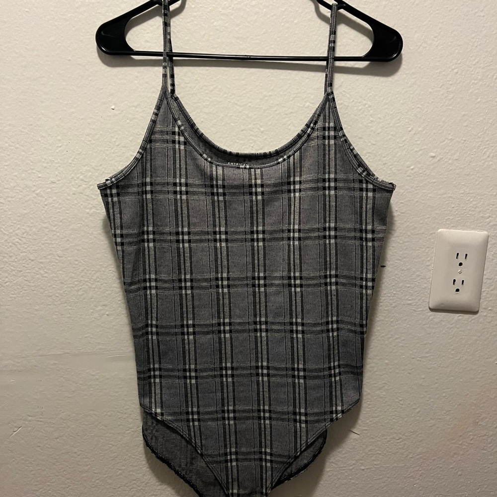 ✨American Eagle Grey Textured Knit Bodysuit